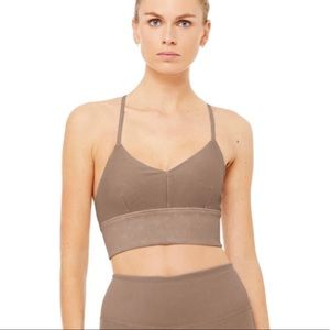 NWOT. Alo Yoga  Sueded Lavish Bra. Size S